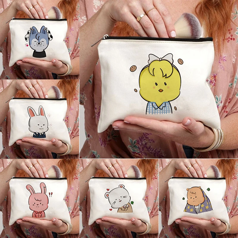 

Органайзер для кошелька с абстрактными животными, мультяшными персонажами, косметичка для макияжа, сумки для женщин, туалетные принадлежно...