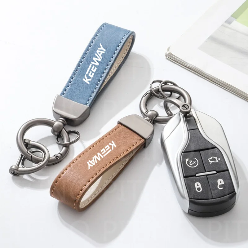 For Keeway Hurricane 50 Vieste 300 Zahara Cityblade K-Light Superlight RKR RKV RKF 125 RKS Motorcycle Leather Keychain Key Ring