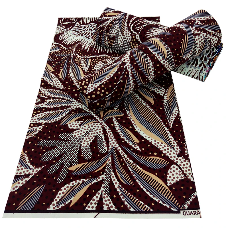 

Newest African Wax Fabric Ankara Loincloths Pagne 100% Cotton Stuff Material 6 Yards Grand Batik For Sewing Wedding Dress HS0425