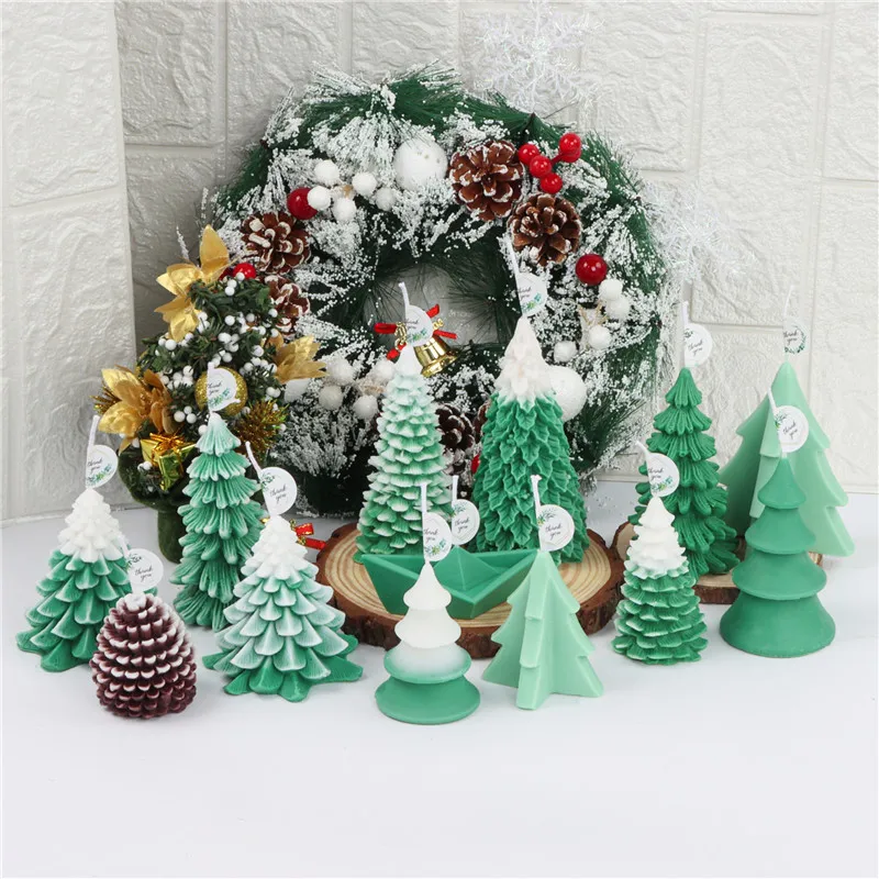 

3D Silicone Christmas Tree Pine Cones Candle Mold Making Aromatherapy Molds Soap Resin Chocolate Ice Cube Mould Home Decor