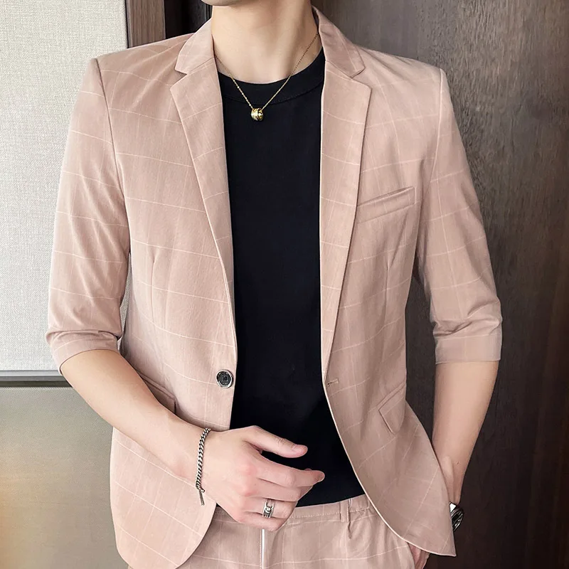 

E1153-Men's Suit Four Seasons Casual Business Loose Coat