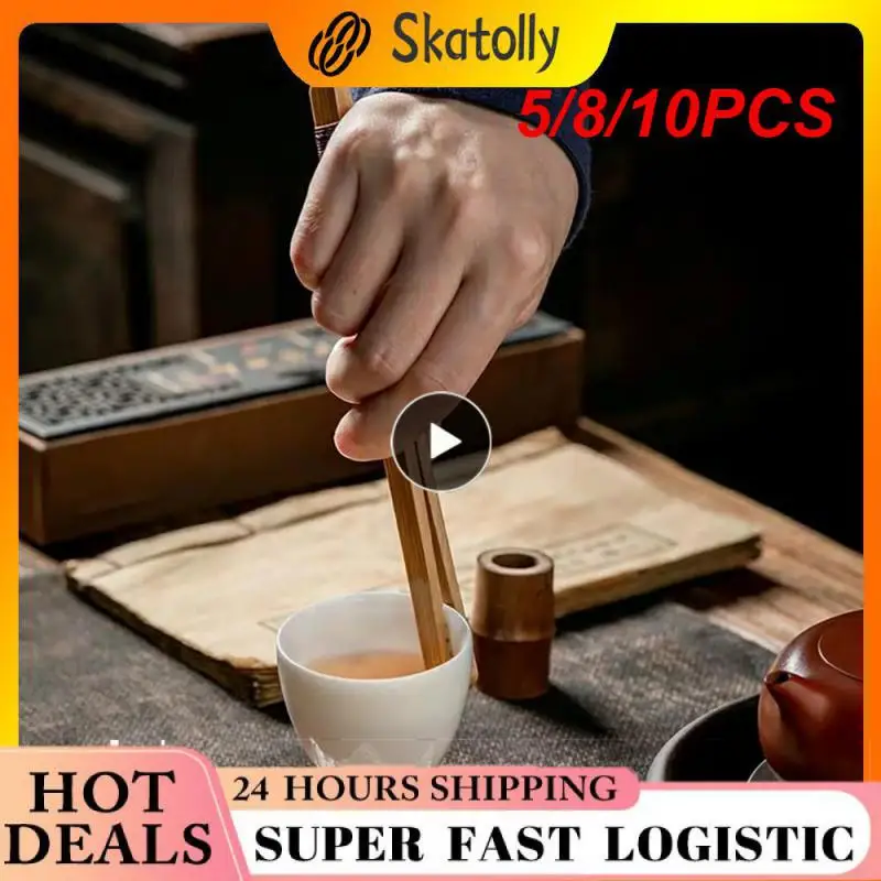 

5/8/10PCS Durable Clip Portable Accessories Simple Wooden Clip Solid Household Practical Bamboo Convenient Tea Set Safety