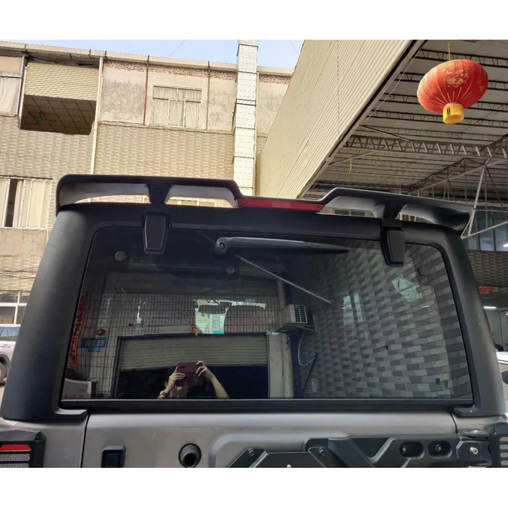 Черный спойлер на крыло автомобиля из АБС-пластика с стоп-сигналом для Jeep Wrangler JL