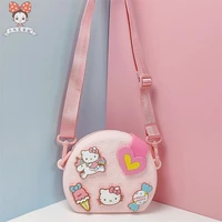 kawaii genuine cartoon sanrio cartoon hellokittys childrens bag hole bag cute anime girl messenger bag silicone small bag gift