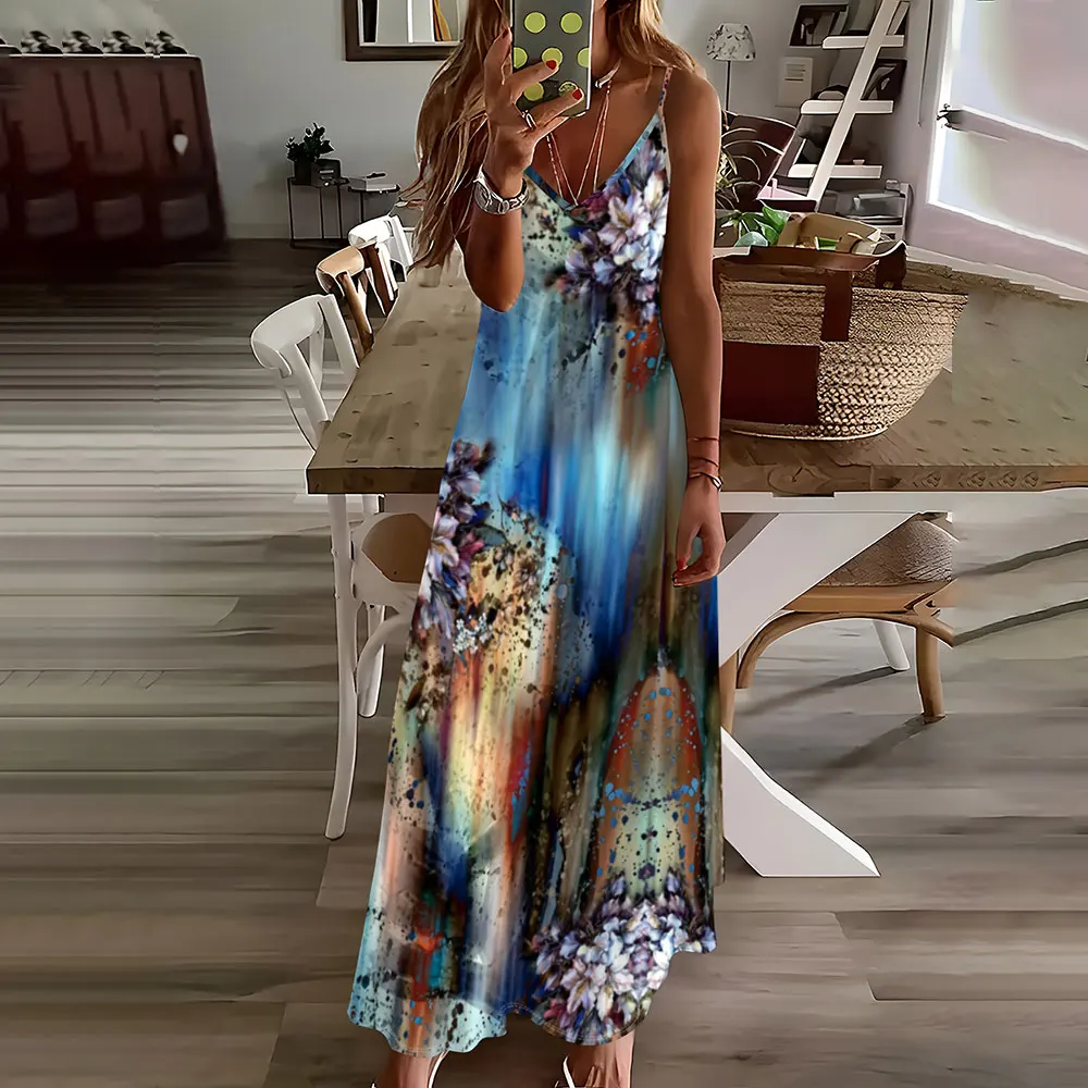 Женское вечернее платье без рукавов элегантное на бретелях-спагетти с