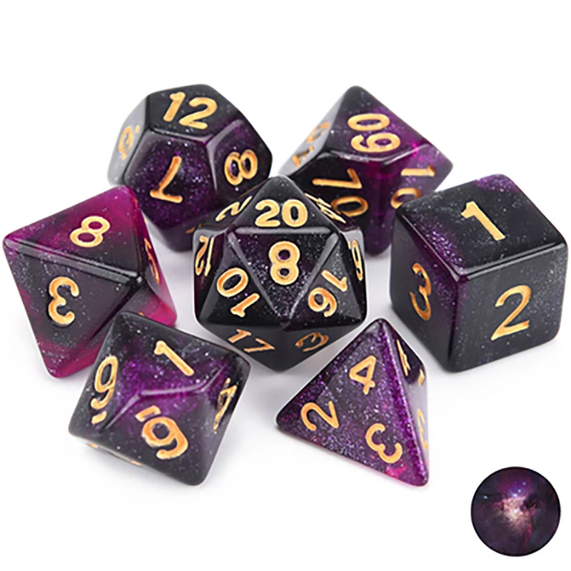 Фото Настольная игра Polyhedral игральные кости DND Set Nebula Polyhedral Game Dice для ролевых игр Подземелья и Драконы MTG D20 D12 D10 D8 D6 D4 №3