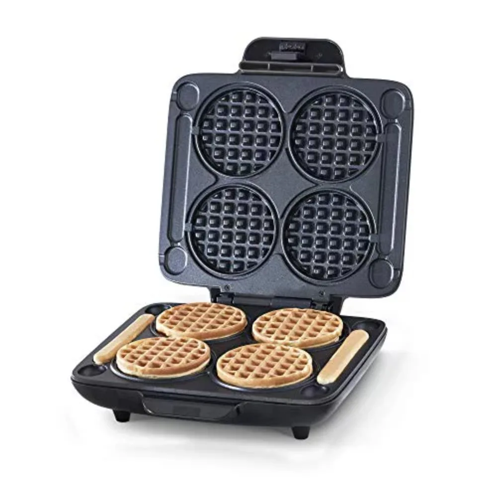

Multi Mini Waffle Maker: Four Mini Waffles, Perfect for Families and Individuals, 4 Inch Dual Non-stick Surfaces