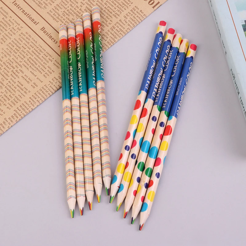 

10 шт. креативный четырехцветный одножильный цветной карандаш тонкий Радужный карандаш