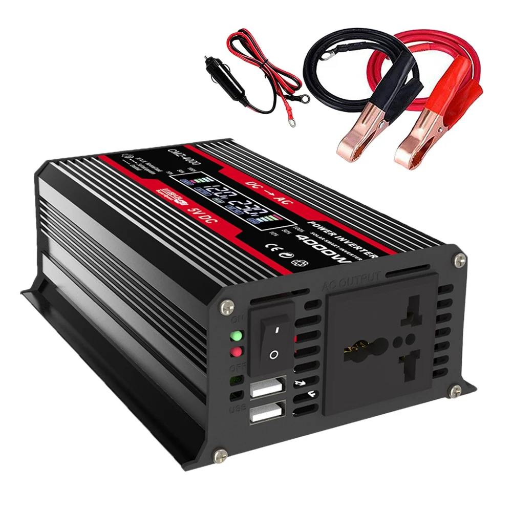 

4000W Modified Sine Wave DC 12V to AC 110V Voltage Transformer Power Converter Inverter 2 USB with LED Display