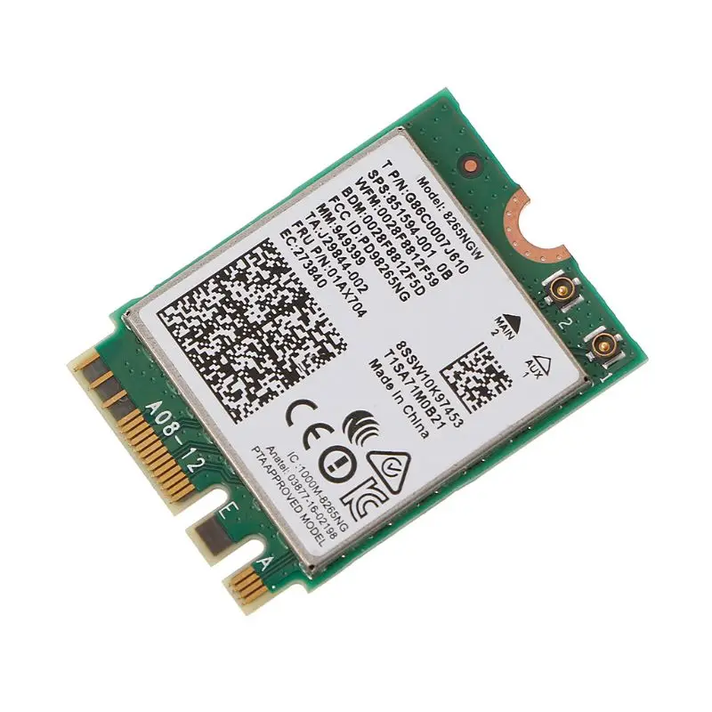 Для 8265 AC8265 8265NGW NGFF для карты M.2 Wi-Fi WIFI Bluetooth-совместимый сетевой адаптер 4 2
