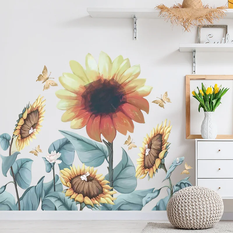 

Colorful Painting Sticker Xiangrigui Butterfly Ins Wallpaper Wind Bedroom Living Room Porch Home Wall Decoration Self-adhesive