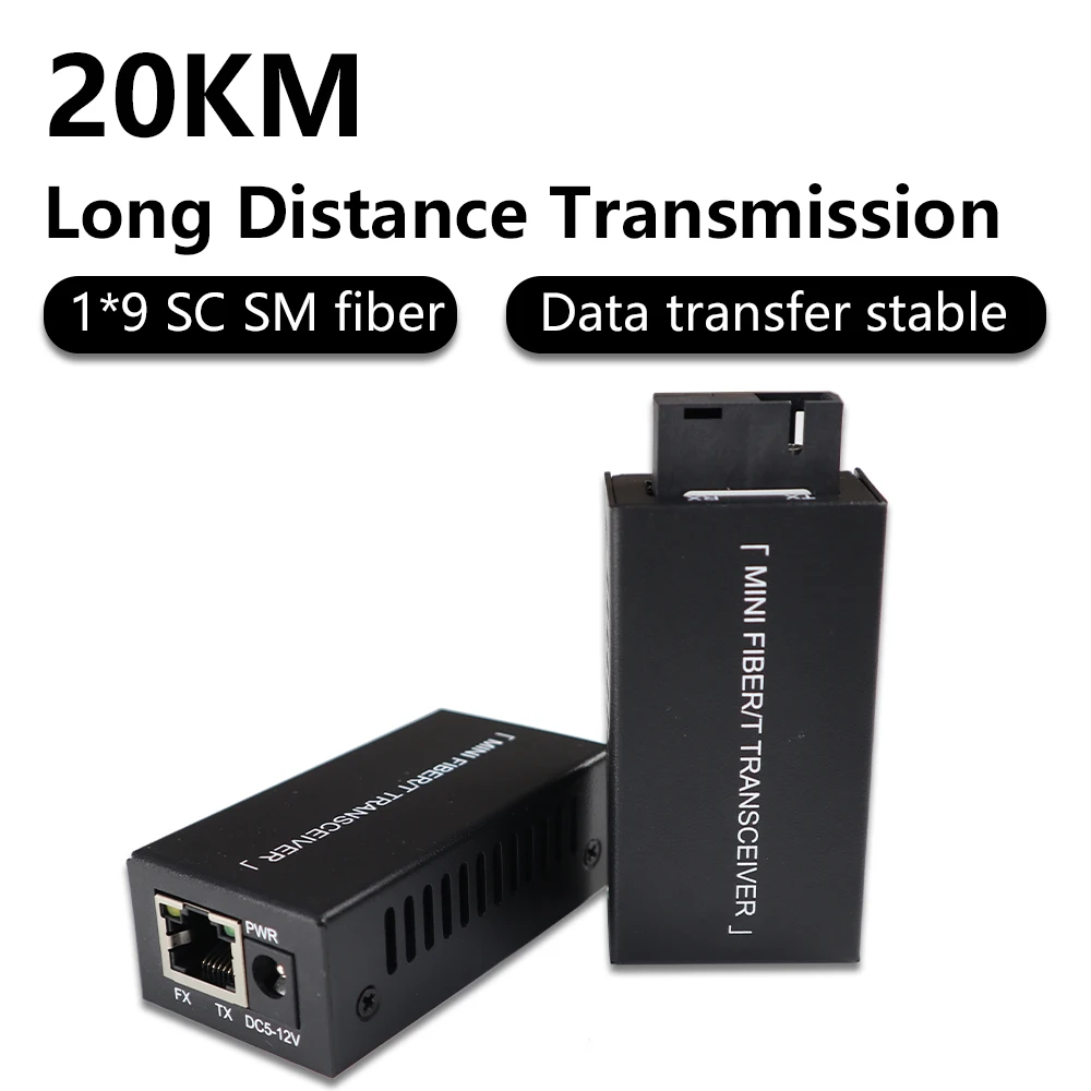 OPTFOCUS Mini Gigabit Fiber Optical Media Converter SM 1000Mbps RJ45 Transceiver 20km SC A/B Fiber Optic Switch Free Shipping