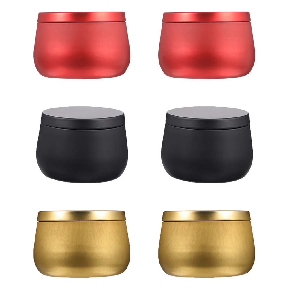 

6pcs Home Tea Tins Candle Candy Storage Boxes Craft Beads Jewelry Canisters
