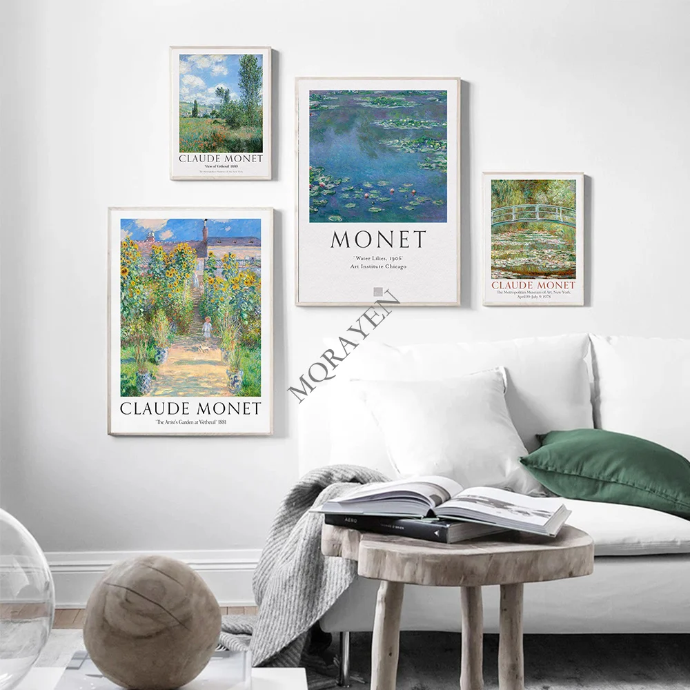 

Monet выставка, сад, пейзаж, музей, абстрактный винтажный холст, фотография стены, украшение гостиной