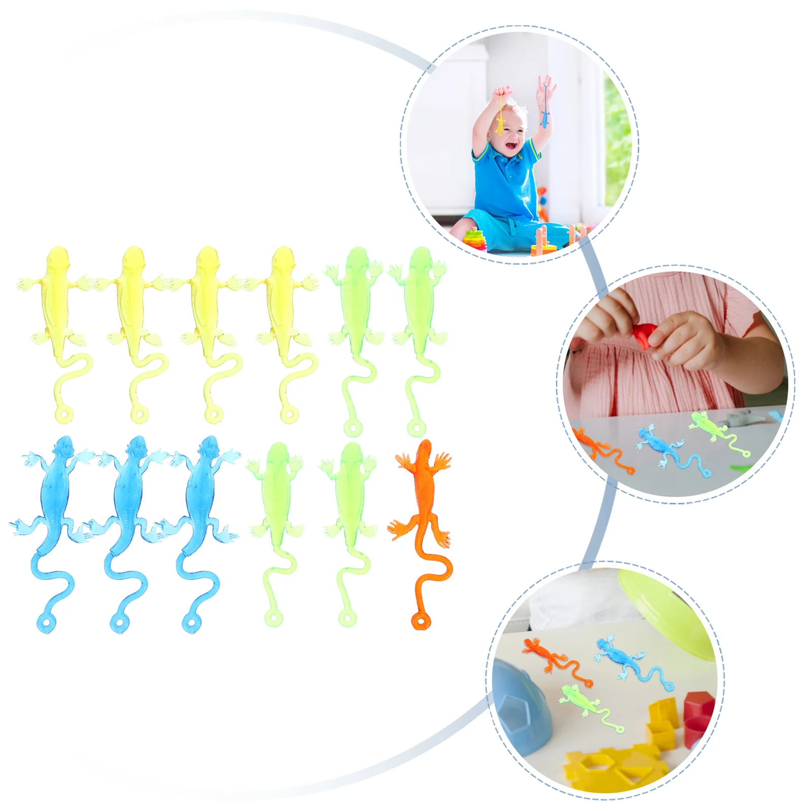 

12 Pcs Telescopic Sticky Lizard Toy Child Toys Easter Egg Fillers Boys Tpr Anxiety Reliever Playthings