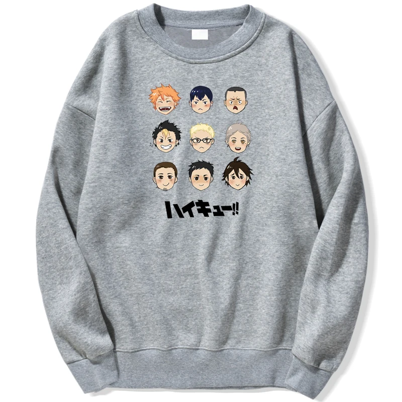 

Японские Аниме Haikyuu Смешные Харадзюку свитшоты Мужская толстовка уличная одежда Свитшот трапеция с круглым вырезом осенние пуловеры