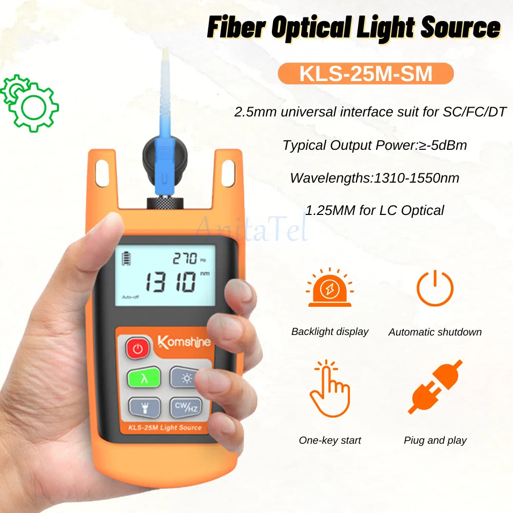 KLS-25M/KPM-25M Источник оптоволокна 1310/1550 нм Измеритель оптической мощности Тестер