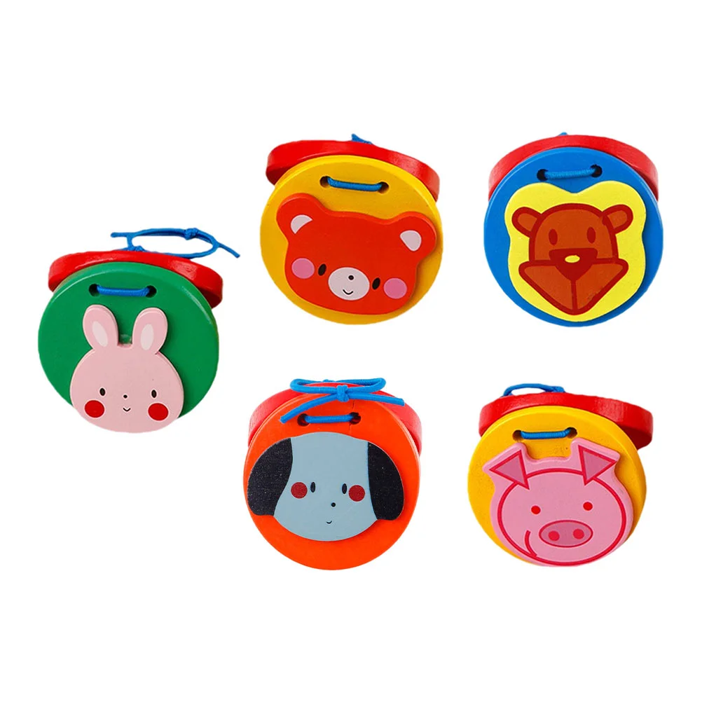 

5pcs Children Wooden Finger Castanets Musical Instrument Toys Educational Toys