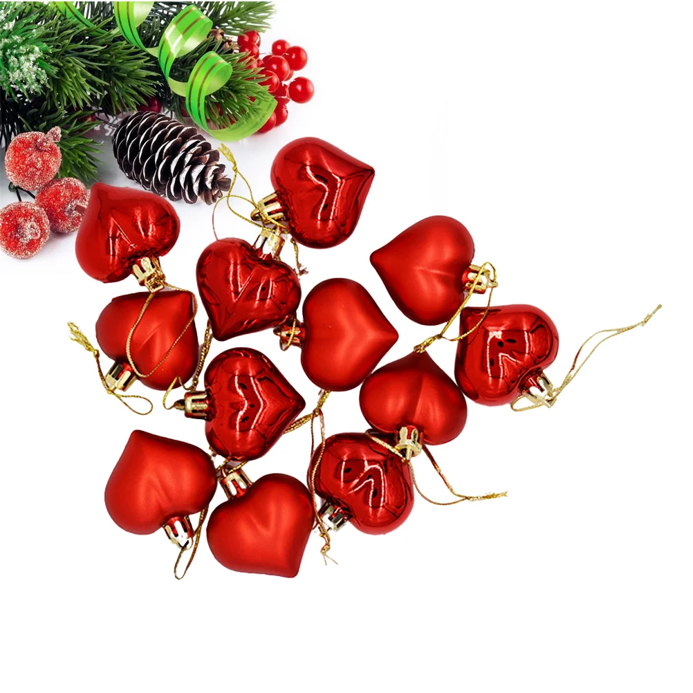 

Christmas Ornaments Hanging Heart Tree Decorations Valentines Shaped Decor Clear Ornament Baubles Day Decorative Crafts Gift