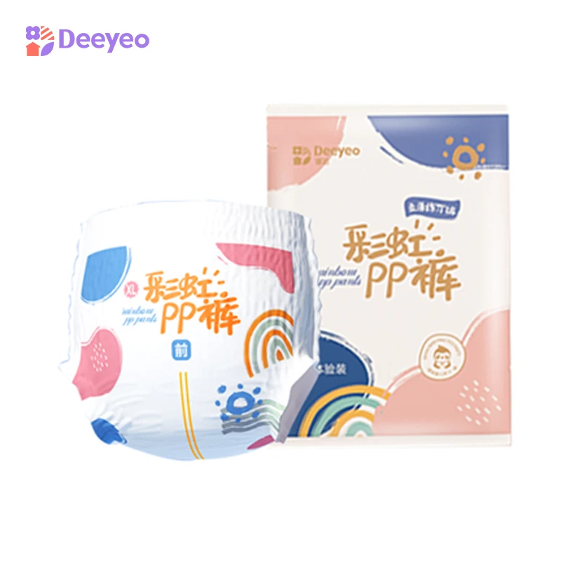 

Deeyeo Disposable Diapers Pants Premium Ultra Soft Double Leak Guard Protection Baby Pull-ups Trial Pack 2pieces