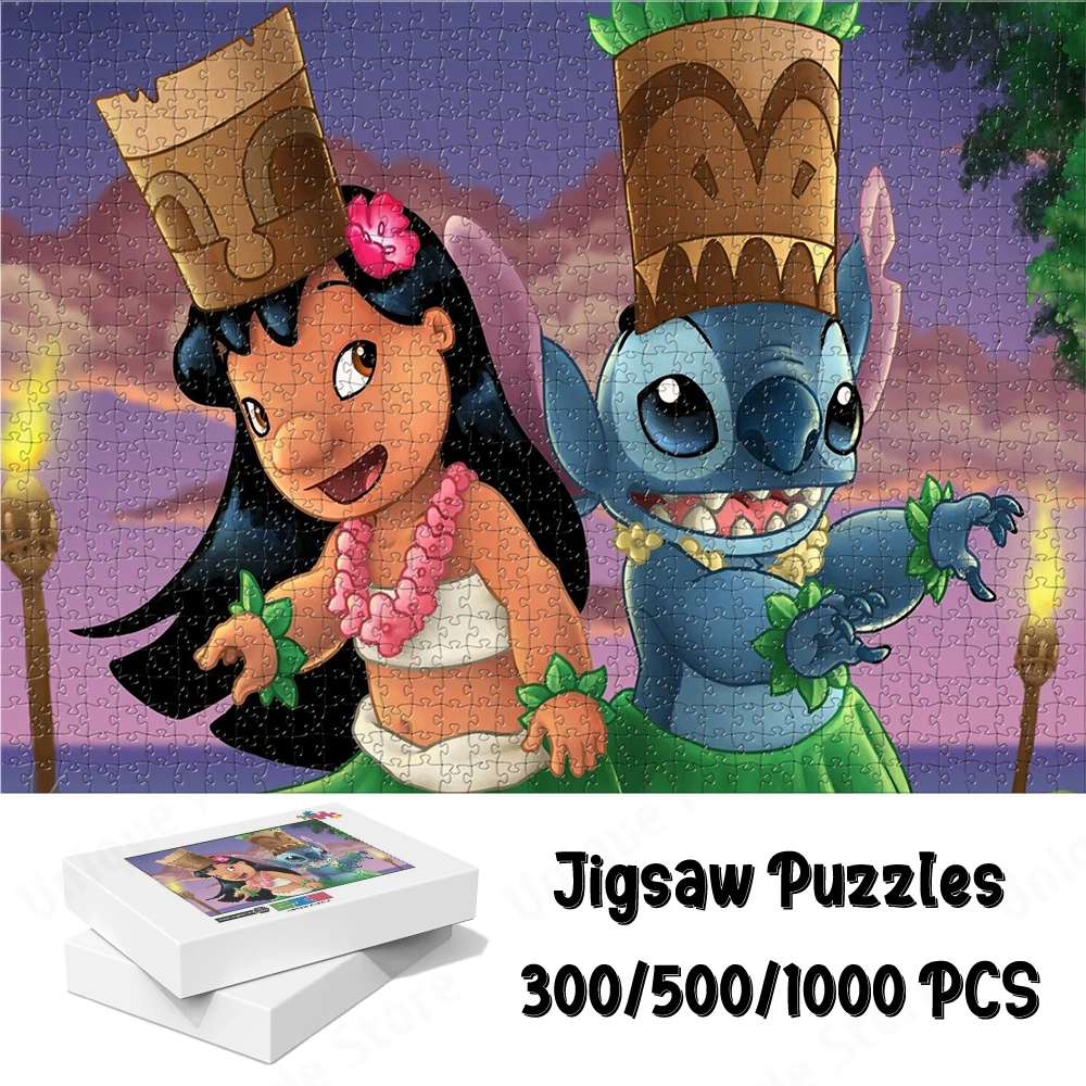 

Lilo and Stitch Hula Party Large Jigsaw Puzzle Funny Cartoon Adult Jigsaw Classic Walt Disney Collection Hobbies Puzzle Game Toy