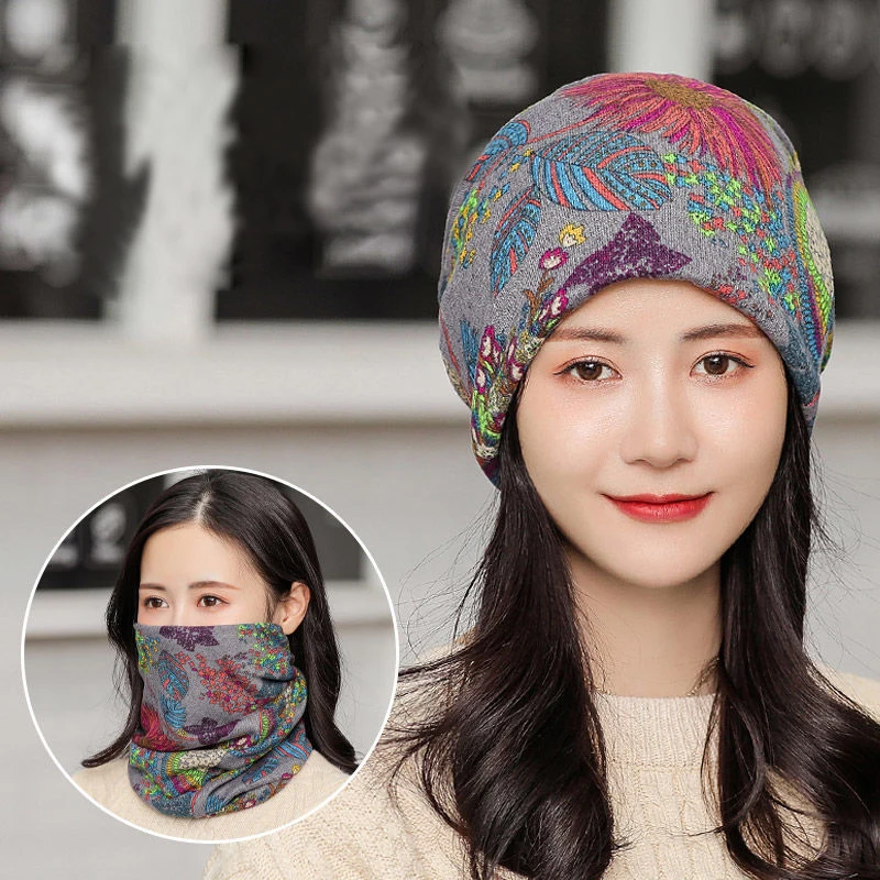

Модные женские шапки-бини, 1 шт., Весенняя Шапка-бини, повседневный мягкий дизайнерский головной платок с принтом кешью и цветком, 3 способа н...