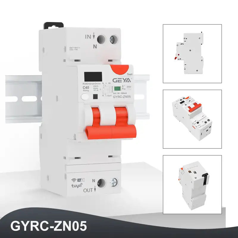 Фото Умный дифференциальный автоматический выключатель TUYA WIFI RCBO с LED-индикацией, регулируемый, с защитой от перегрузки по току и утечки тока (MCB) №2