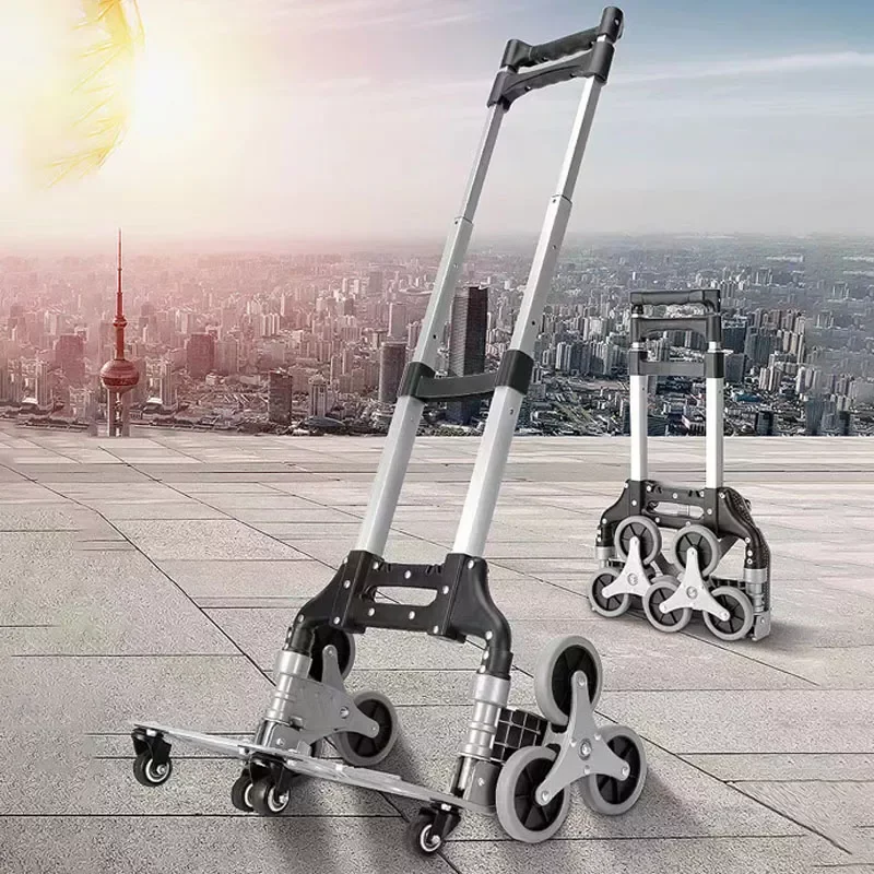 

NEW2023 Folding Trolley Cart for Luggage Lightweight Aluminum Collapsible Portable Fold Up Dolly for Travel Shopping