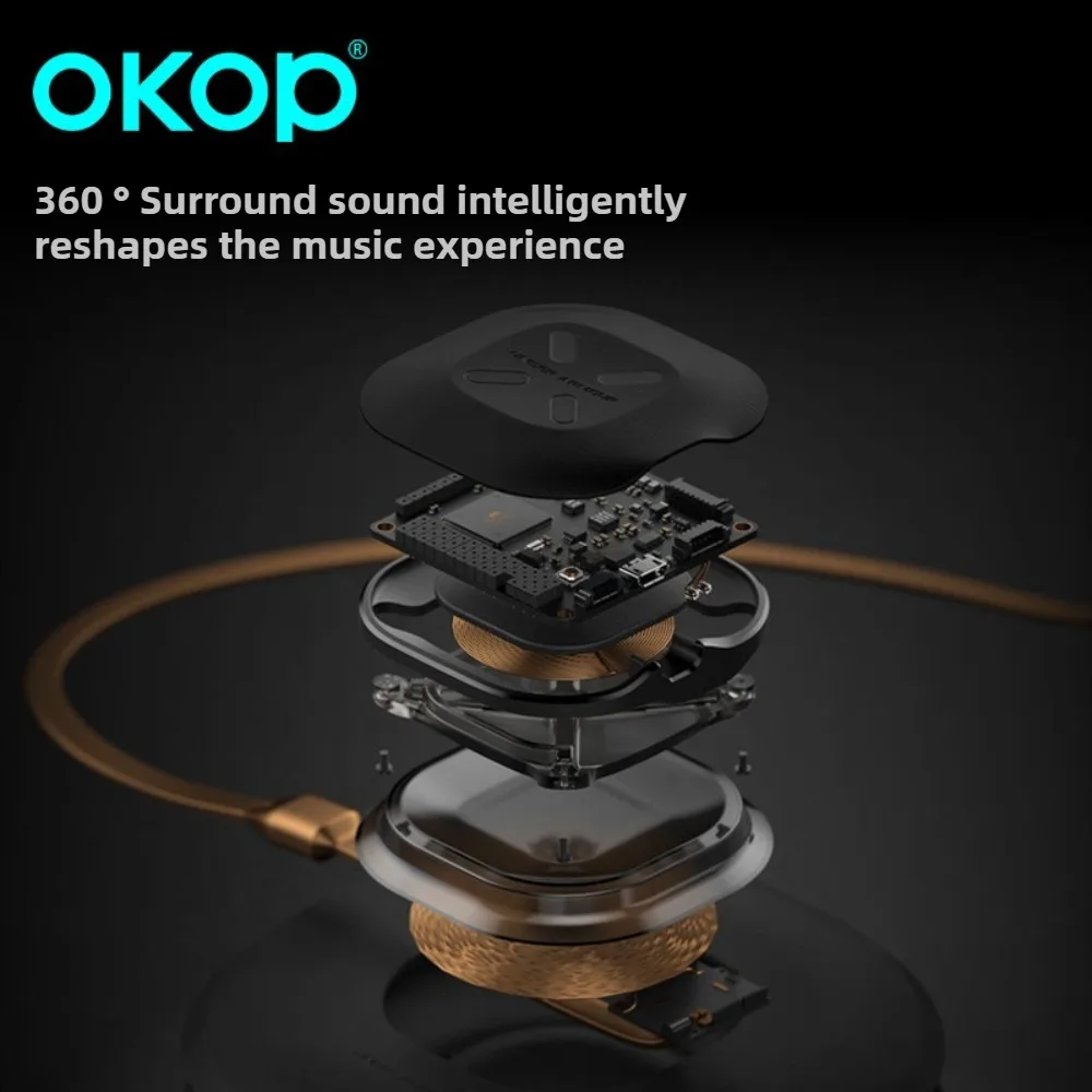 Фото OKOP Настольный Bluetooth-динамик 15 Вт Беспроводная зарядка Будильник Таймер RGB Атмосфера Свет Белый шум Музыка Вечеринка домашний кинотеатр №5