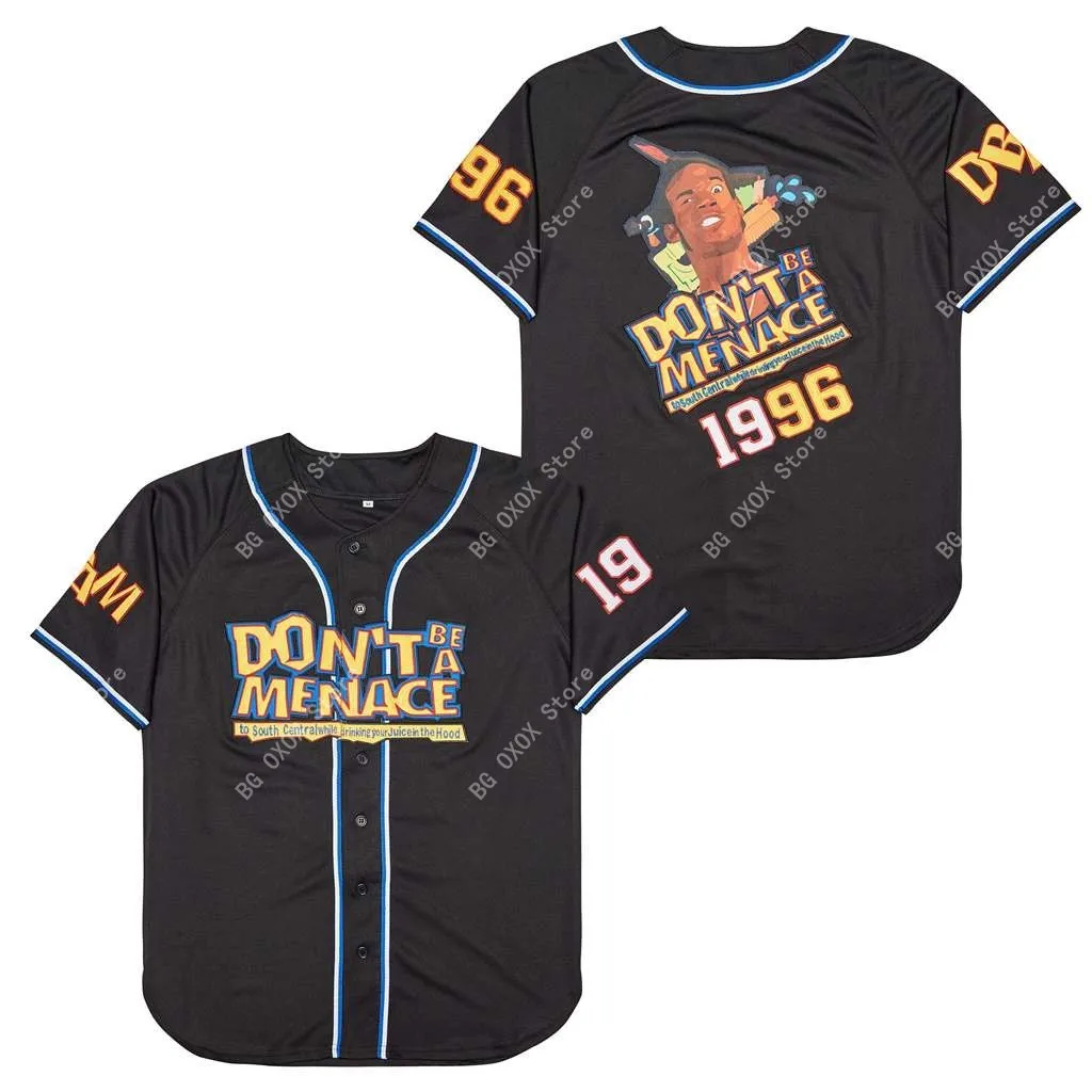 

BG baseball jersey DONT BE A MENACE 1996 jerseys Outdoor sportswear Embroidery sewing Black Hip-hop Street culture 2022 new