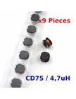 Силовые индукторы (CMS) 4,7 мкГн CD75 SMD 7,8*7*5 мм, Неэкранированные, X9 шт, 4uh7