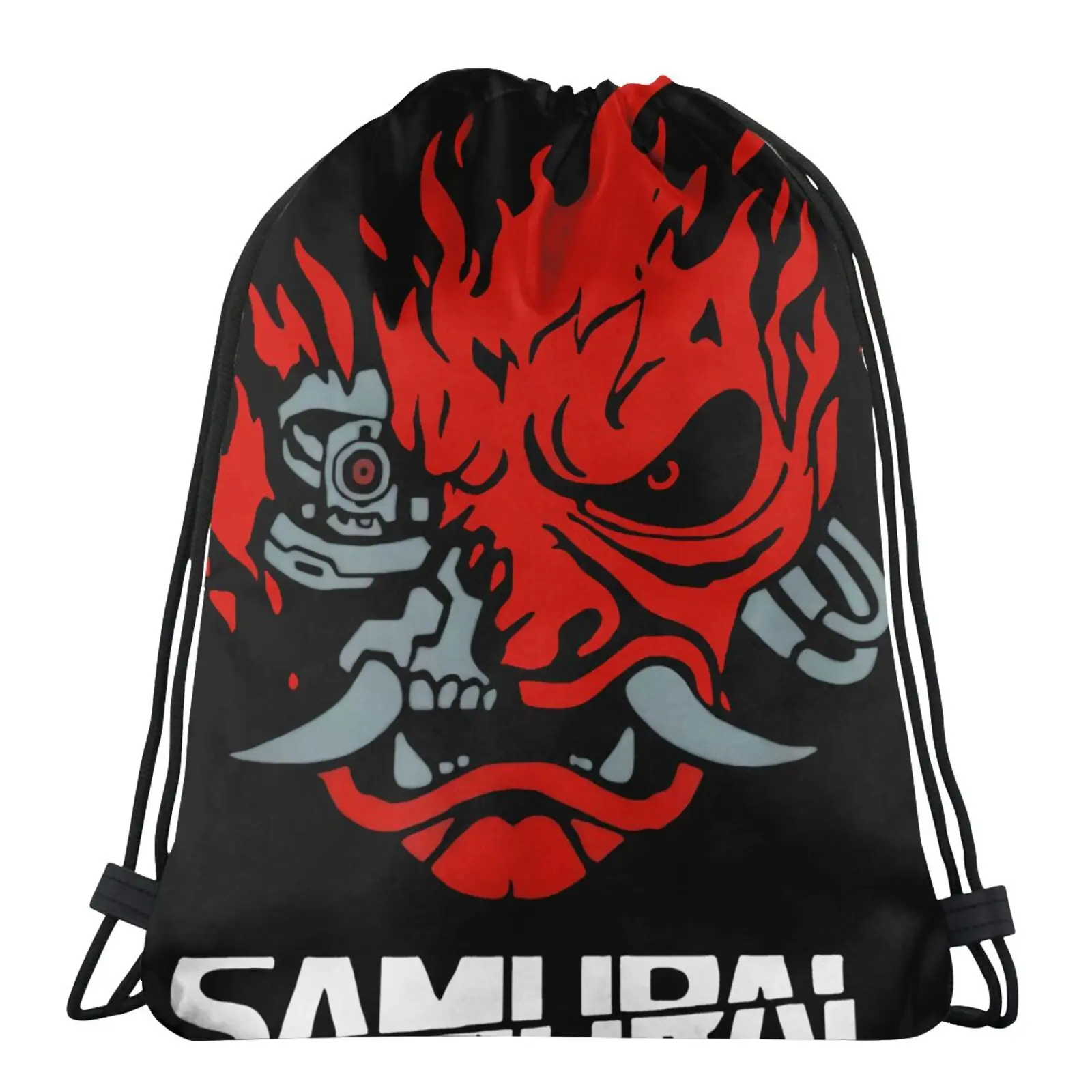

Samurai Japanese Gaming 2077 Art Style 3830 Men's Backpack Bags Pouch Bags Cotton Fabric Bag Skull Bag Lace Backpack Anime Bag