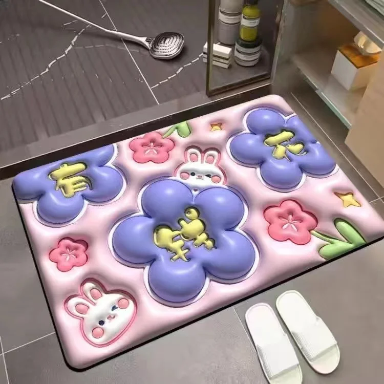 

2023 New Diatomite Soft Mat Spring Summer Non-slip Absorbent Floor Carpet Cute Kawaii Boys Girls Bedside Rug Feet Mats