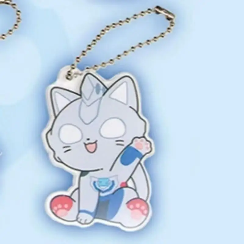 Фото Аутентичный акриловый брелок Bandai Ultraman Sitting Cat, окружающее украшение-подвеска, подарок-сюрприз №2