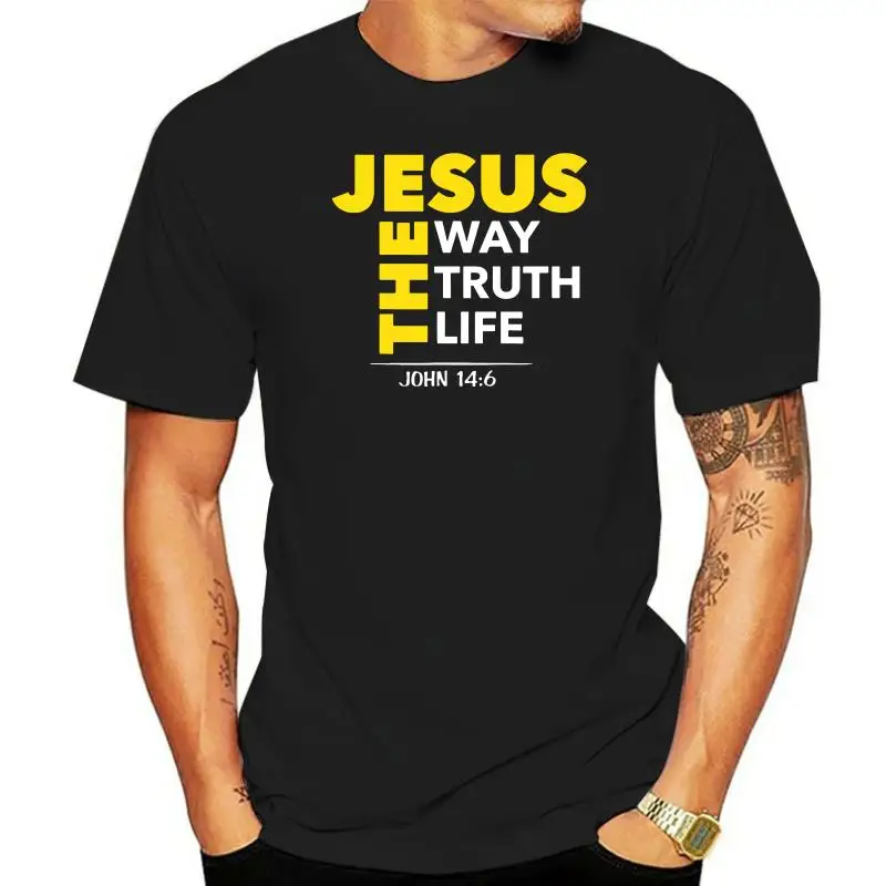 

Черная Женская футболка с надписью «The Way правда жизни», Джон 146, христианская Библия, 100% хлопок, индивидуальные лозунги