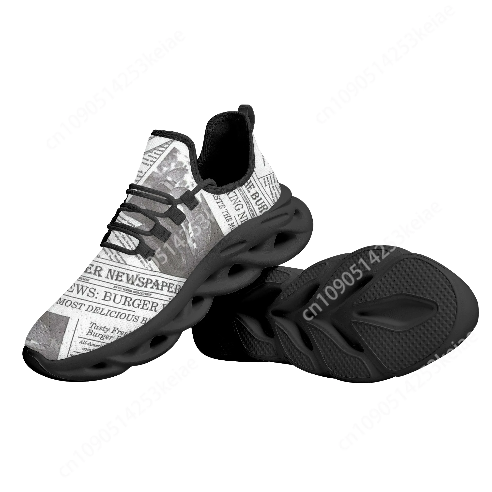Custom Made Simple Newspaper Print Platform Blade Shoes Tennis Brand Sneakers WoMen Casual Running Footwear Zapatos