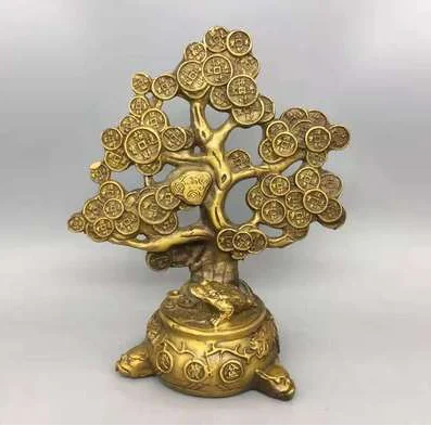 Украшения из чистой меди для наличных деревьев медное дерево удачи с