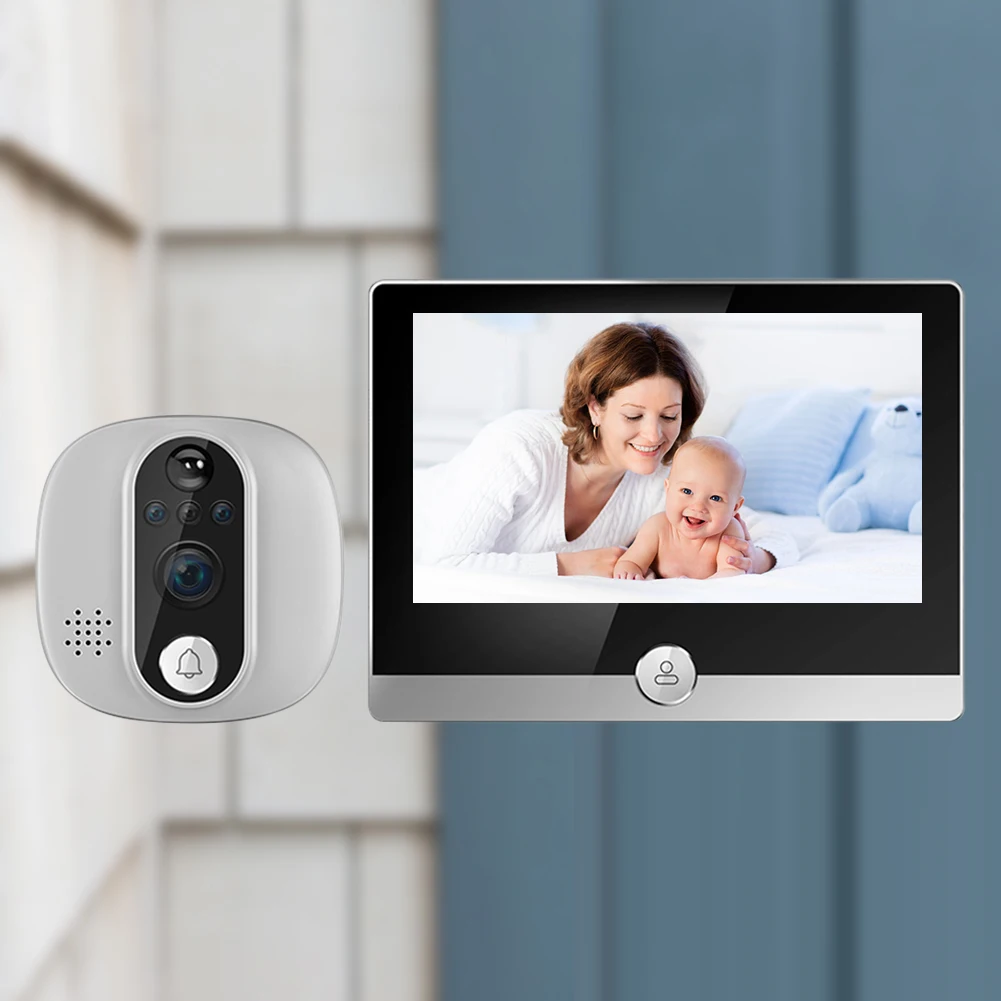 

Tuya Digital Door Viewer 1080P 2.4G WiFi Door Bell Peephole Camera 4.3-inch IPS PIR Motion Detection Remote Intercom Smart Home