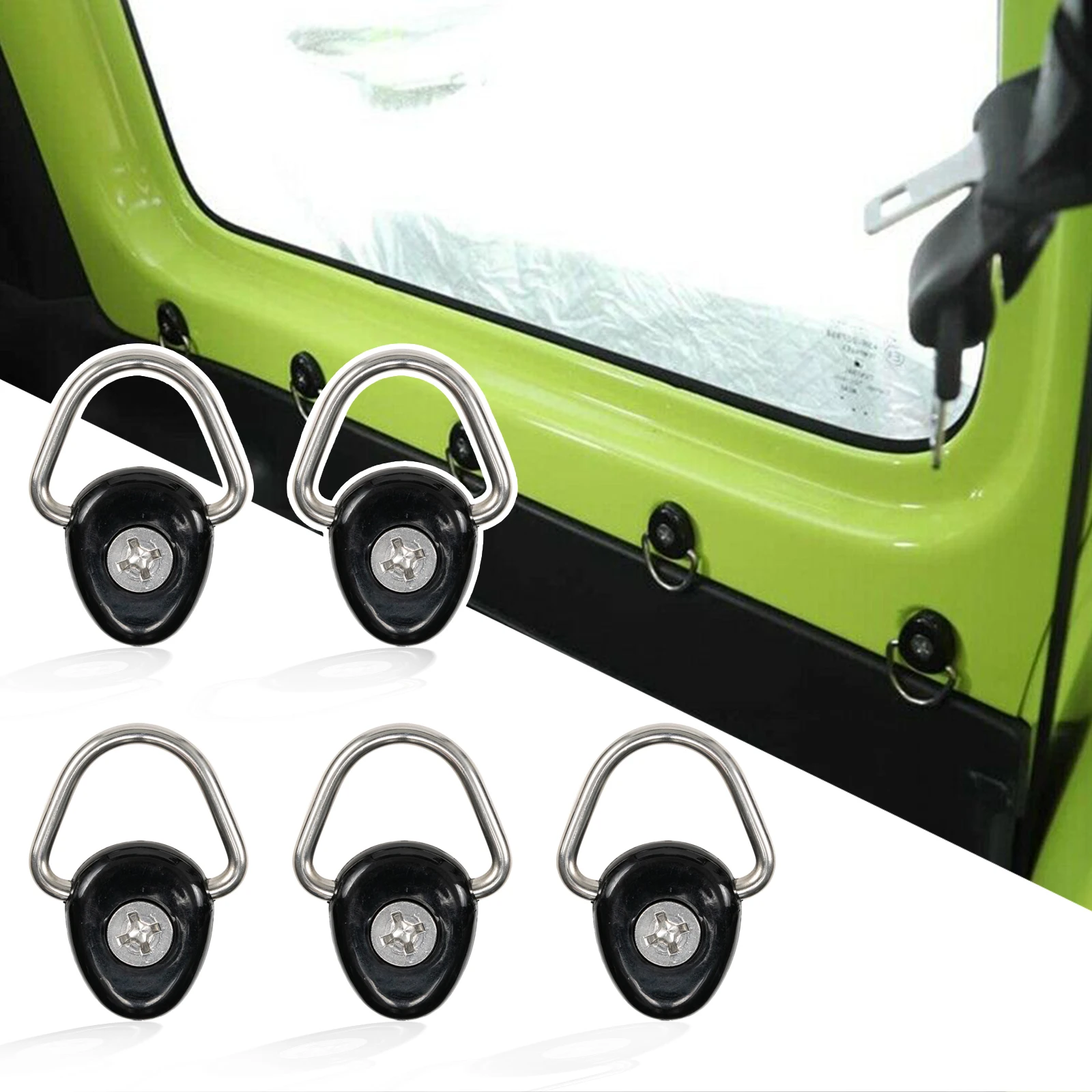 

5pcs D-Ring Buckle Tie Down Anchor Trailer Cargo Truck Net Hook Car Accessories For Suzuki Jimny JB64 JB74W 2019 2020 2021 2022