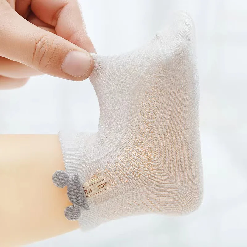 1 Pair of Baby Socks Spring and Summer Thin Breathable Mesh Baby Cotton Socks for Boys and Girls