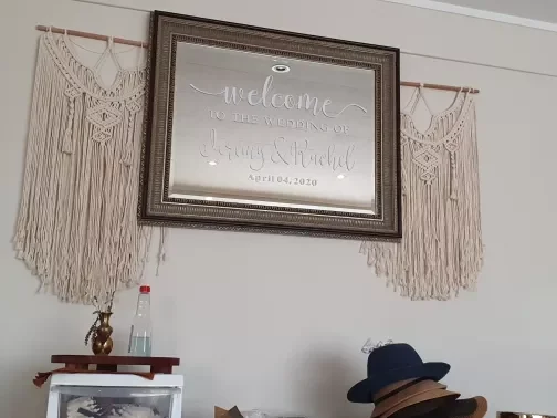 

2023 Wedding Welcome Mirror Vinyl Sticker Personalized Names And Date Wall Decal Wedding Party Decor Wedding Sign Vinyl Mural AJ