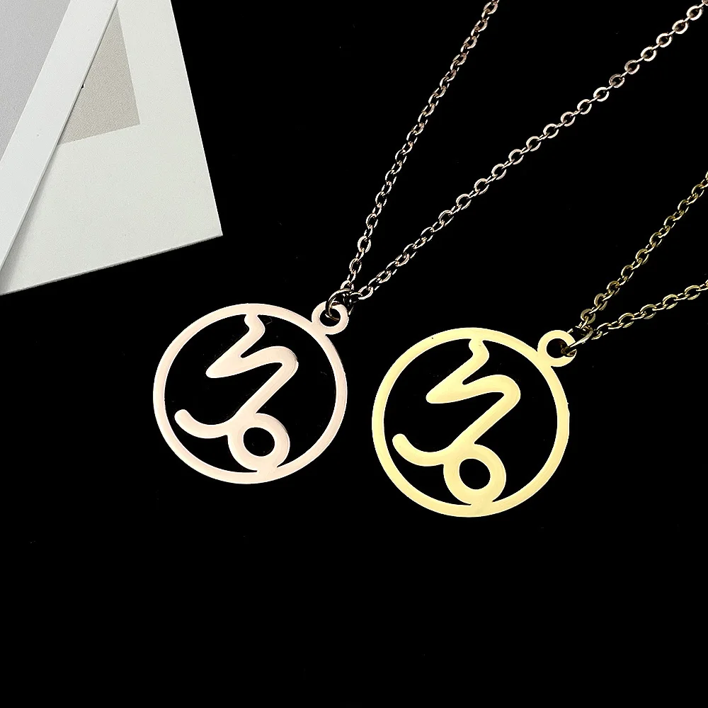 

Fashion Hot Zodiac Sign Pendant Necklace For Women Men Stainless Steel Jewelry Personality Trend Gold/Silver Necklace Present
