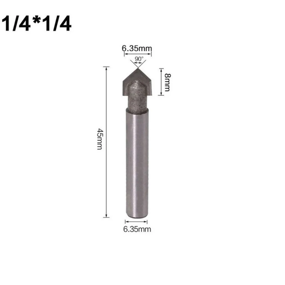 

4Pcs/set 1/4 Inch Shank 90 Degree V Groove Router Bits Set CNC Engraving Drill Bits For 3D Engraving And Chamfer