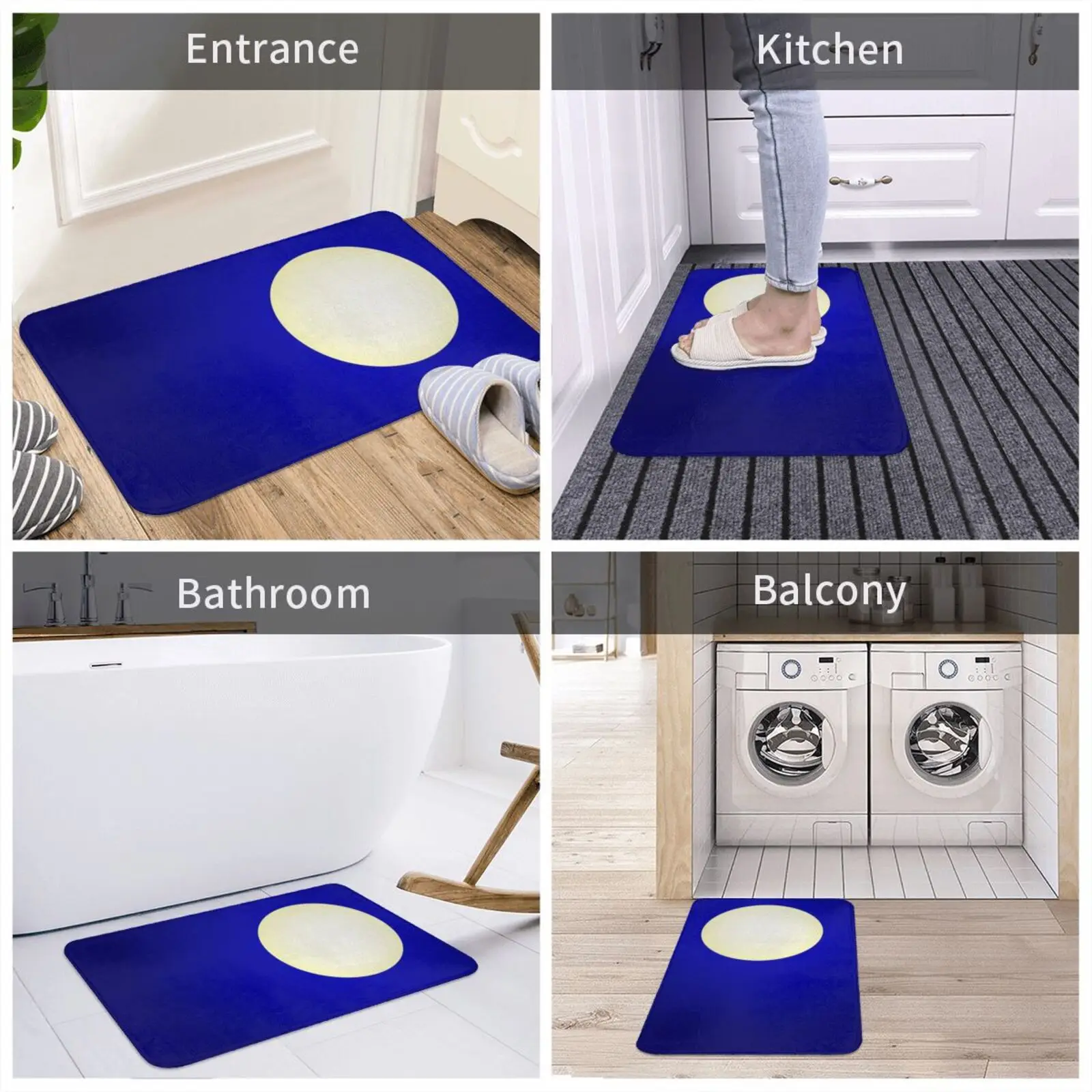 Коврик Orb для двери нескользящий мягкий ковер с поглощением воды полная луна |