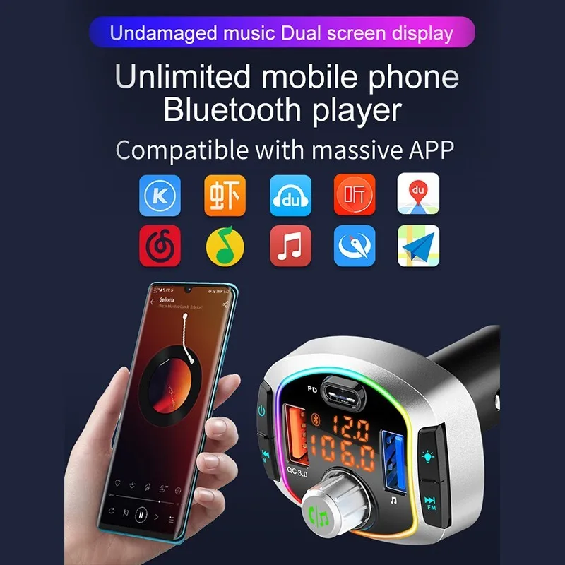 Автомобильный FM-передатчик с Bluetooth 5 0 MP3 TF/U дисковый плеер автомобильный комплект