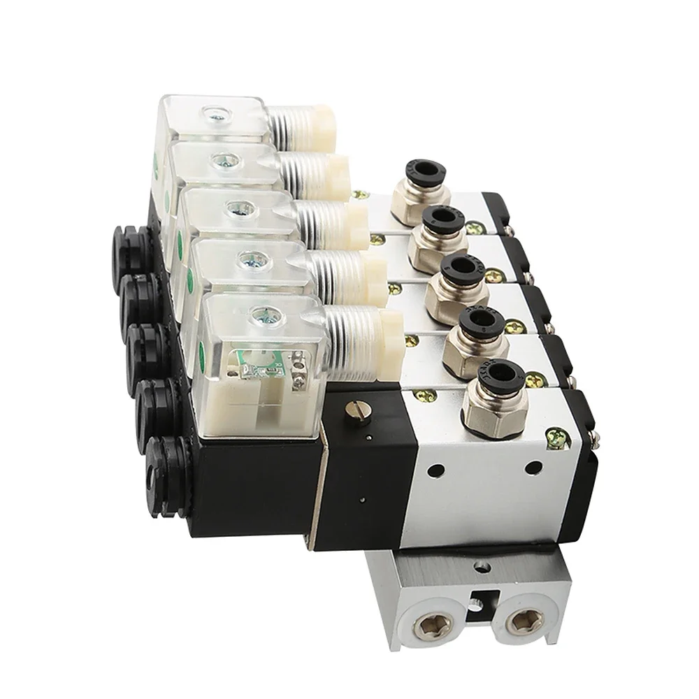 220 В 24 Multi Option 3V210-08 Блок пневматического электромагнитного клапана с фитингом