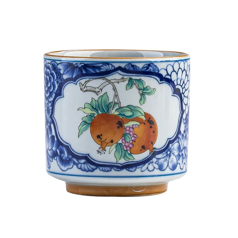 

Blue and White Windows Vintage Tea Cups Home Office Hospitality Ceramic Small Size Tea Cups Kung Fu Tea Sets