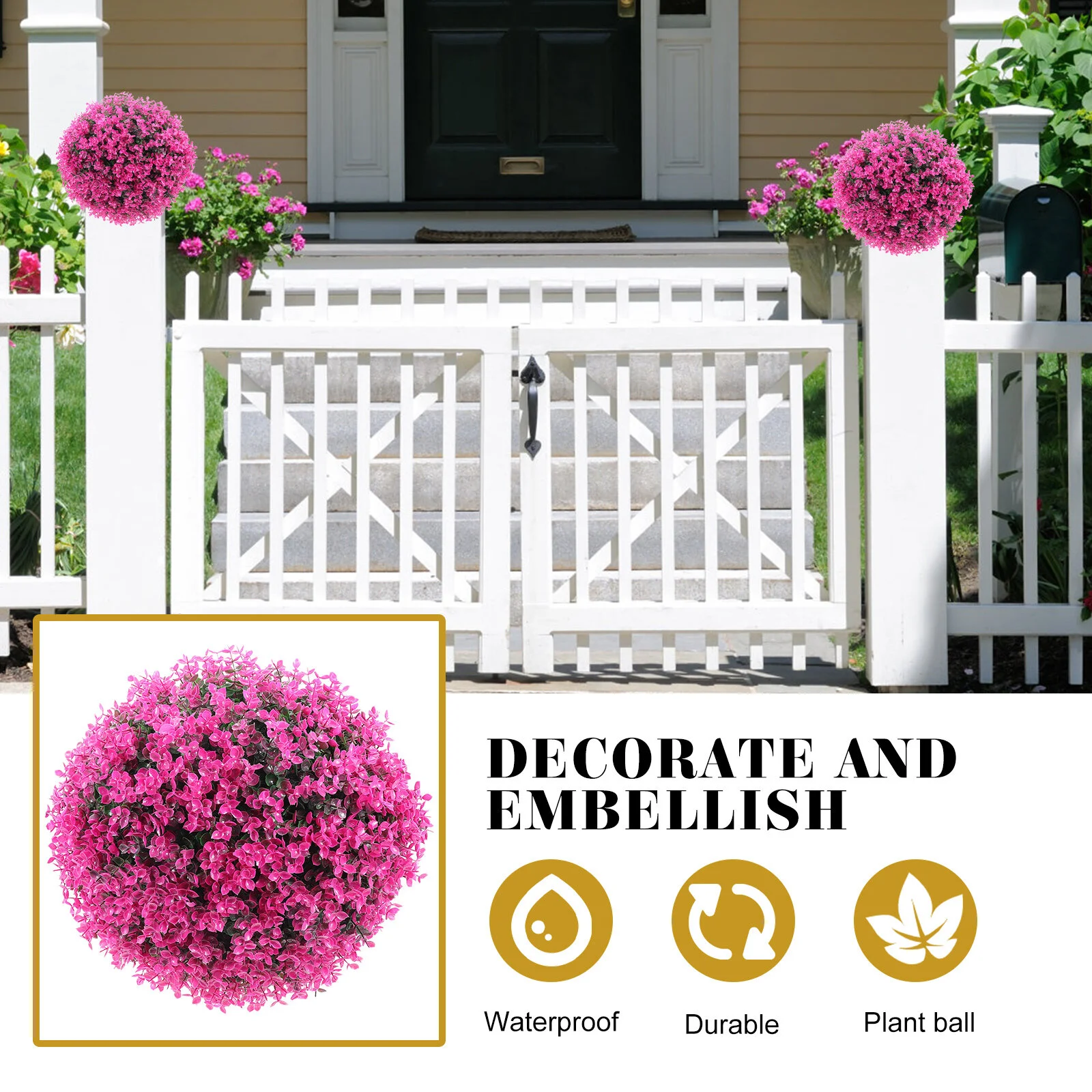 

Simulated Topiary Ball Eucalyptus Leaf Decorative Ball Grass Ball