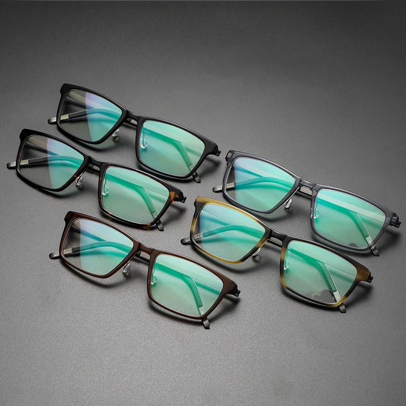 Титановые деловые квадратные очки в оправе мужские Оптические по рецепту для