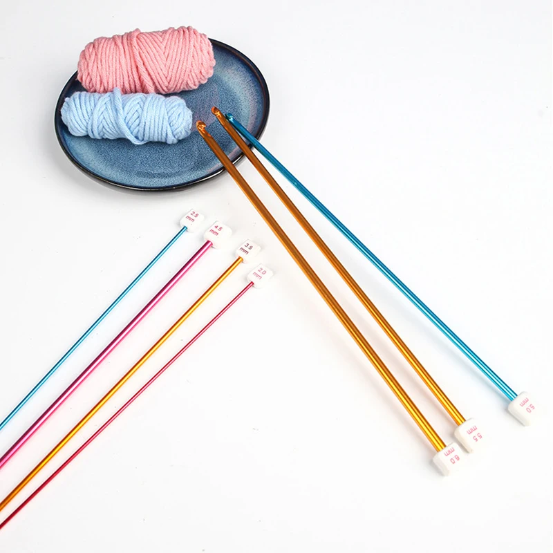 

1PC Random Color 2.0mm-8.0mm Tunisian Afghan Crochet Hooks Aluminum Knitting Needles Hook Weaving Tool Long Sweater Scarf Needle